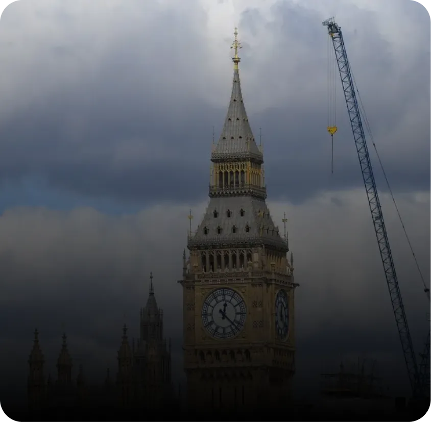 London, England — Cryptic crypto marketing office, gateway to global capital markets