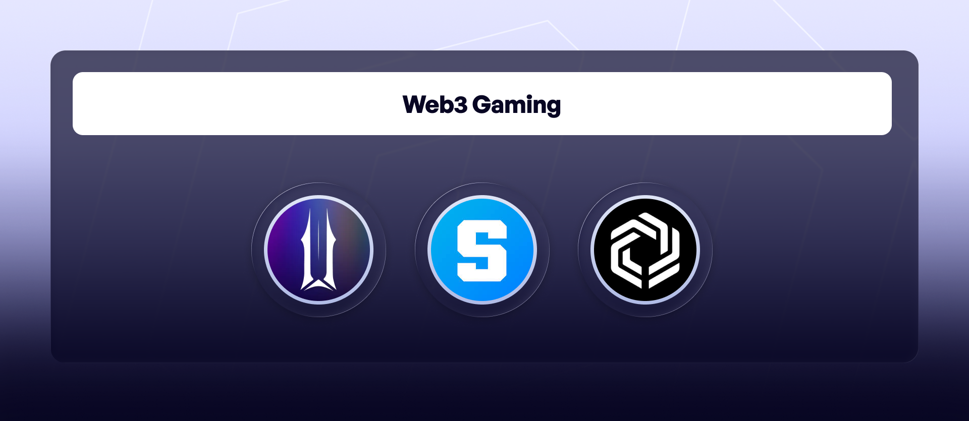 Web3 gaming project logos including Illuvium, The Sandbox, and Immutable X
