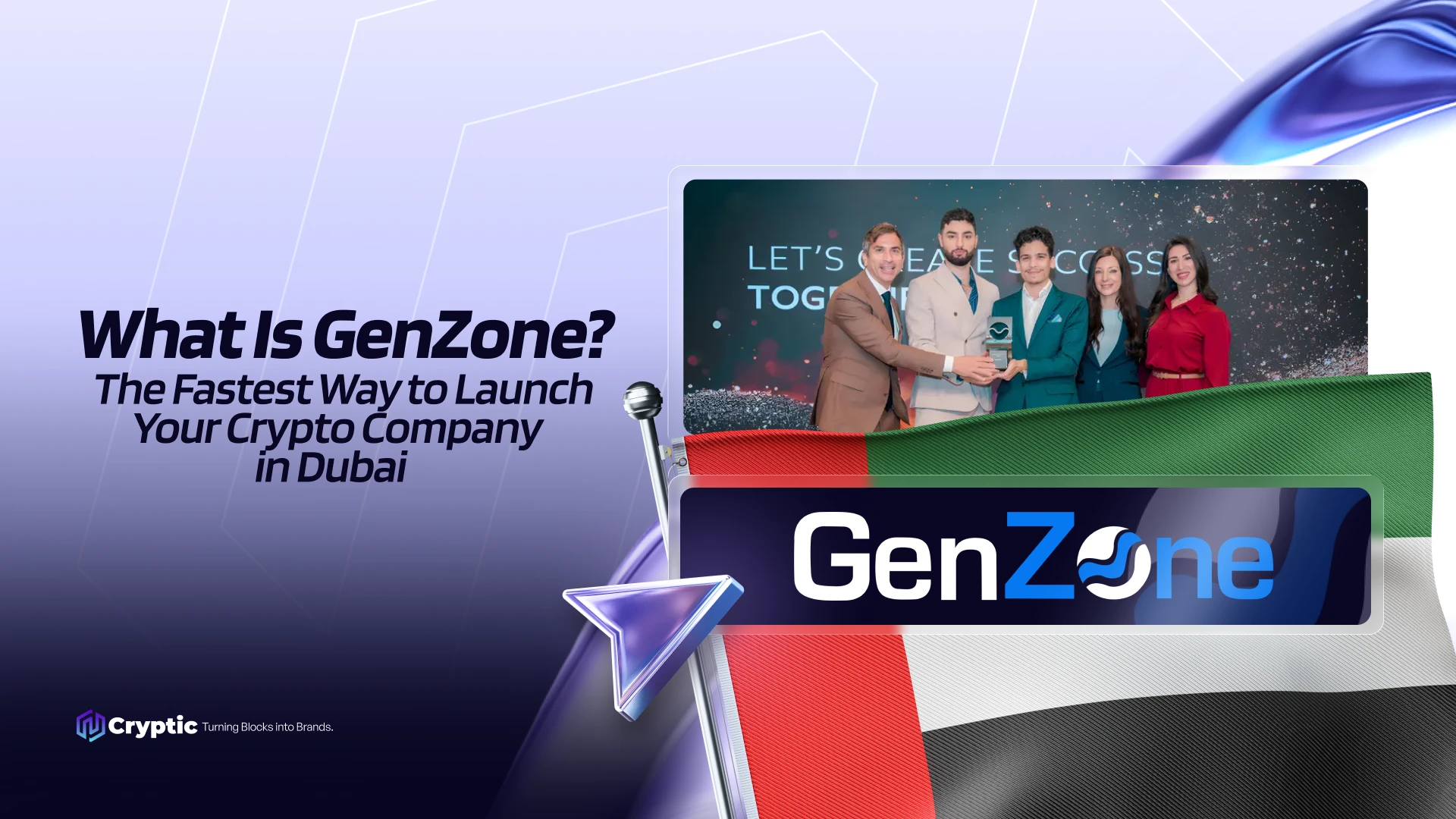 GenZone team with Platinum Partner government award for Dubai crypto company setup