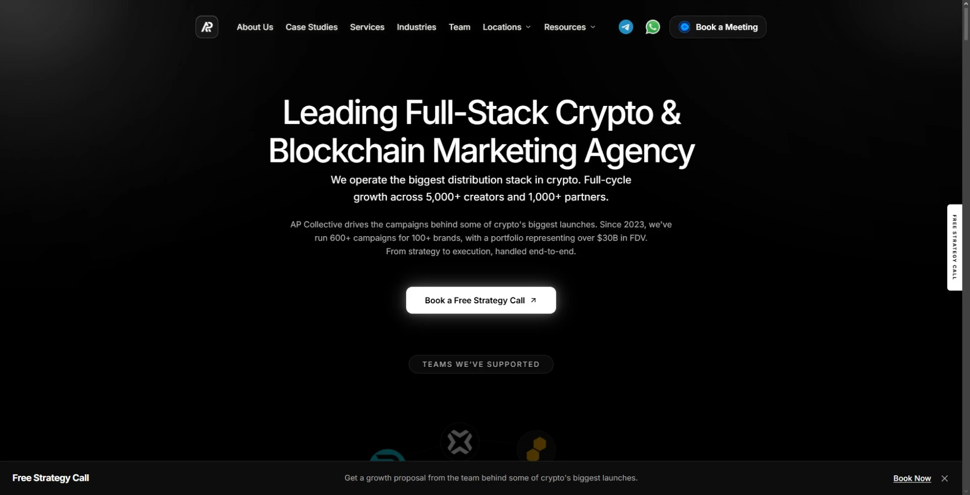 AP Collective website, a full-stack crypto growth agency with localized execution across Asian markets