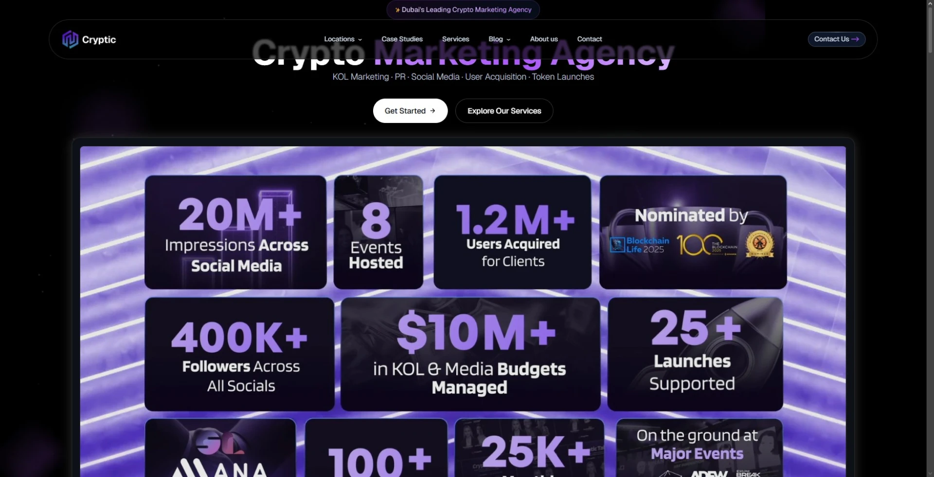 Cryptic website, a top crypto marketing agency in Asia running KOL campaigns, PR and token launch marketing