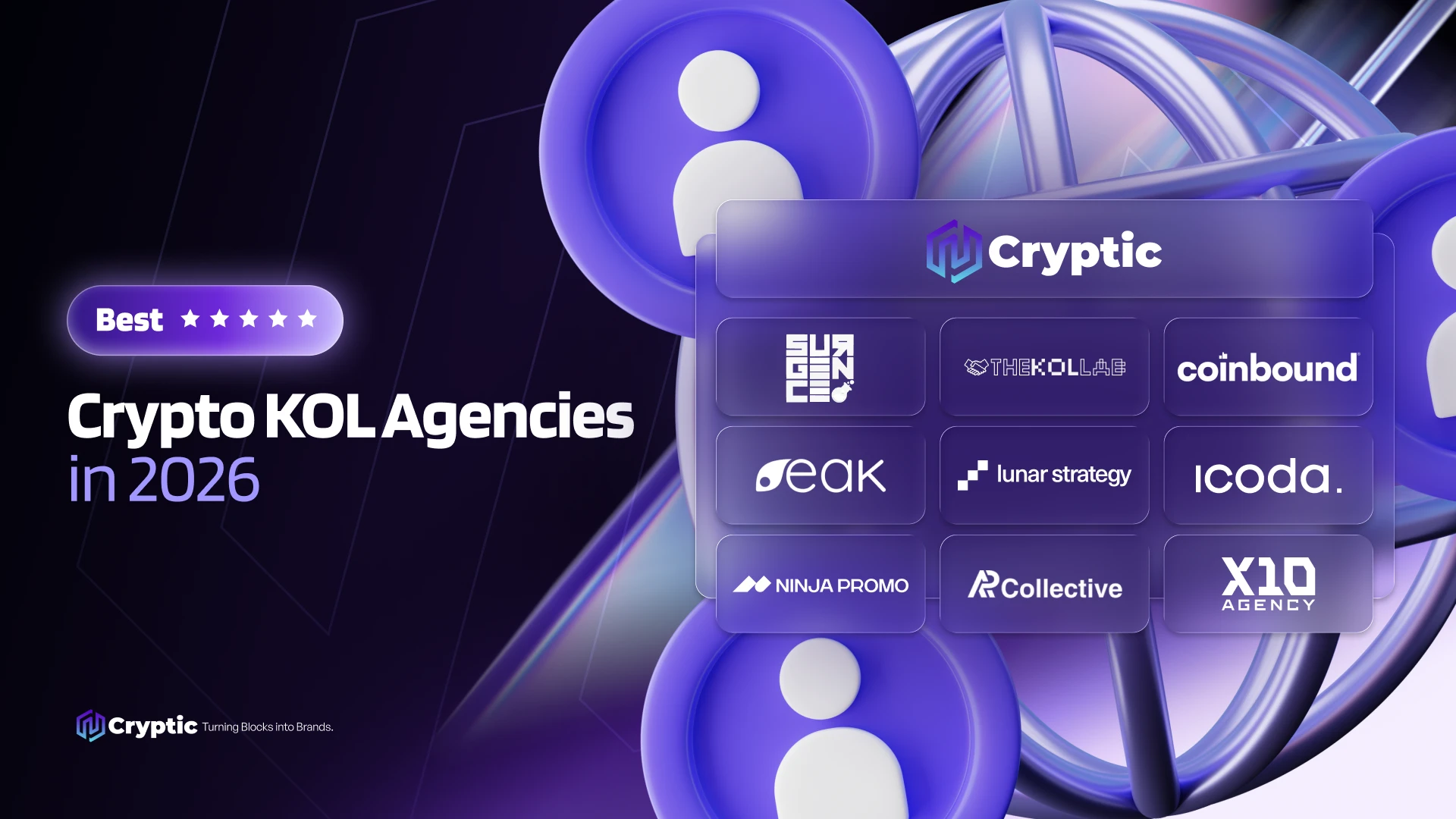 Best crypto KOL agencies in 2026 ranked by Cryptic: Cryptic, Surgence Labs, theKOLLAB, Coinbound and more