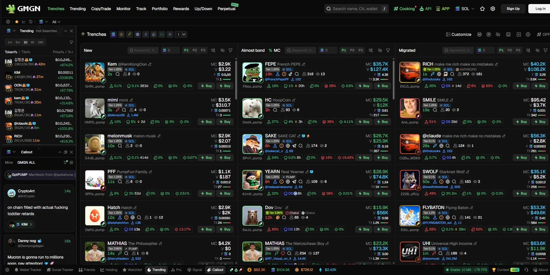 GMGN trading platform for fast trading and smart wallet discovery